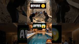 Amazing Transformation: Primitive Underground Pool Construction #shorts #short #youtubeshorts #viral