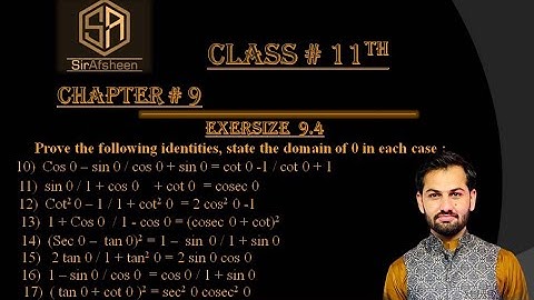 Class#11 Ch#9 Exe#9.4 Q#10 #11 #12 #13 #14 #15 #16 & #17   #trigonometry     / By Dear Sir Afsheen
