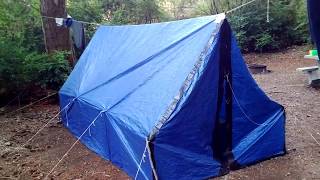 bushcraft - Prototype - hammock wall tent made from polyethylene tarp