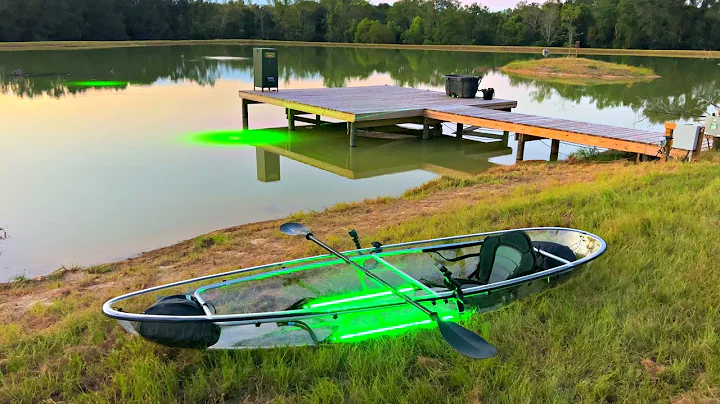 Exploring the 5 Acre Pond in a Glass Bottom Kayak! (Glow Lights)