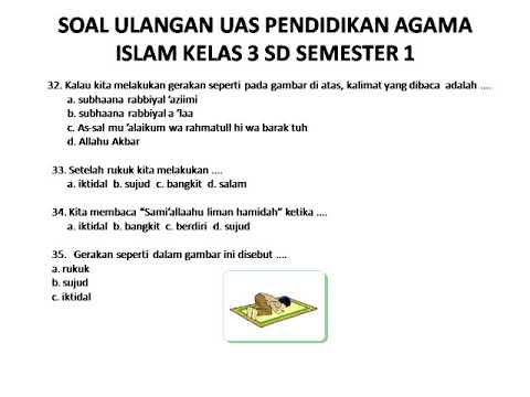 Soal Uas Pai Kelas 3 Iii Sd Semester 1 Youtube