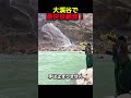 大渓谷の投網漁