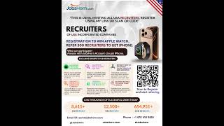 USA Recruiters Register on JobsHorn & Win Apple Watch 2026 | Referral Program#JobsHorn #iphone17pro