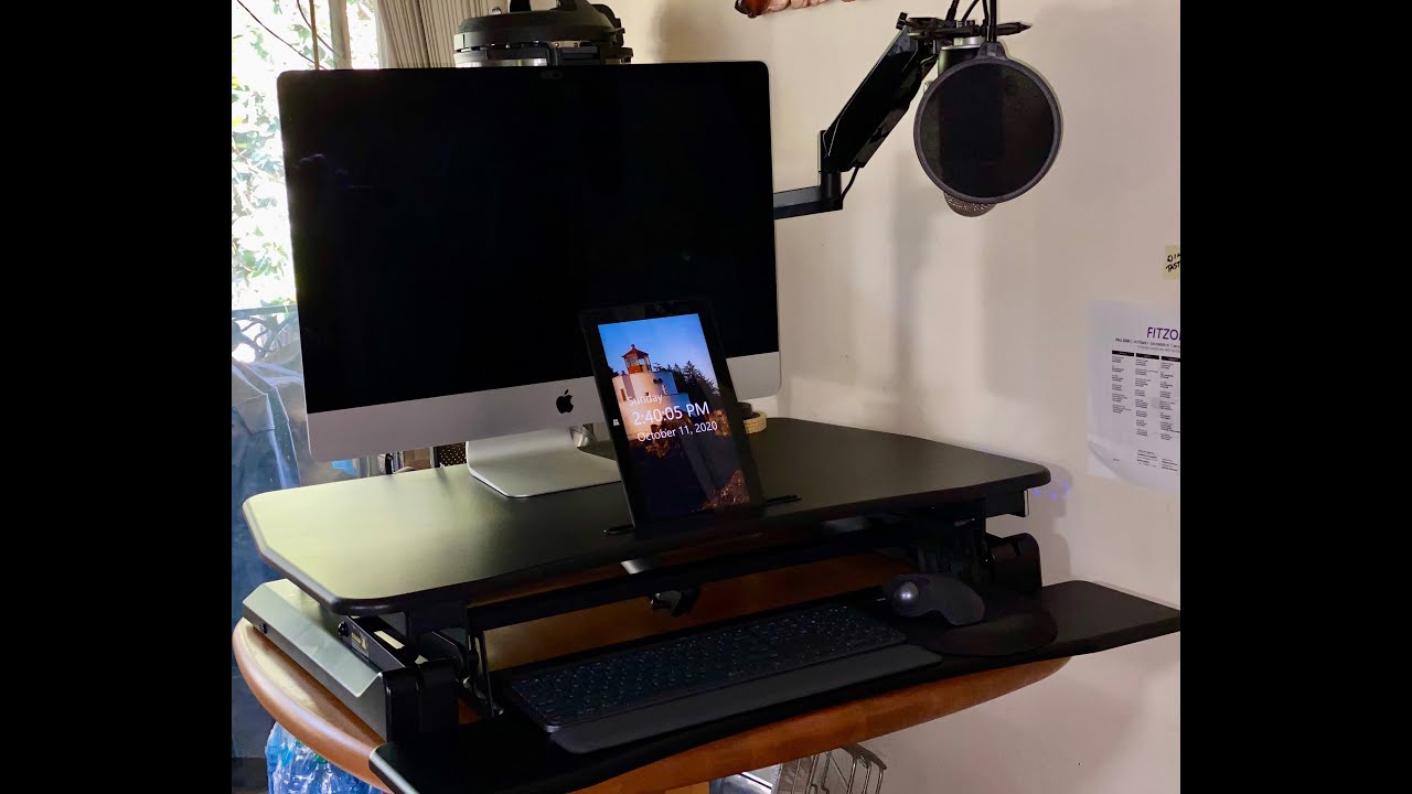 VIVO Black Electric Height Adjustable 36 inch Standing Desk