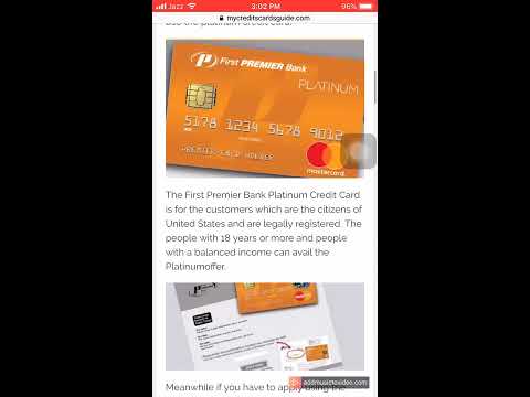 First Premier  Bank Activation Credit Card
