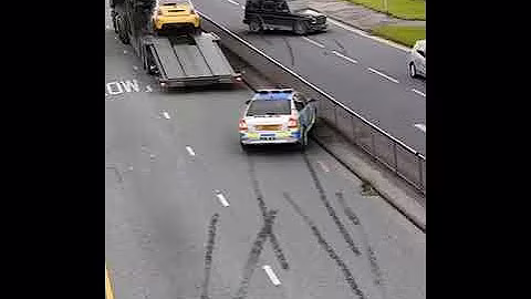 G wagon AMG police chase, insane move, flips over and lands perfectly!