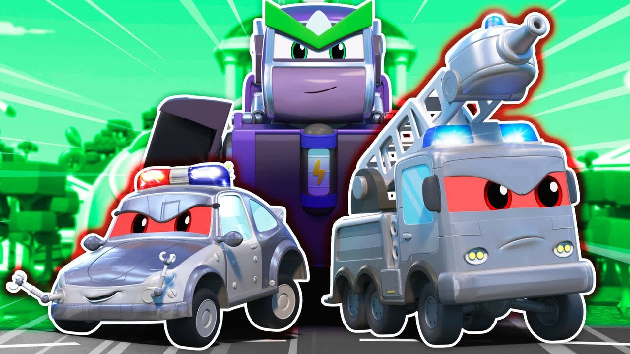 🤖Böses Roboterteam VS Rettungsteam: Wer gewinnt? 🚨 Roboter & Polizeiauto | Robofusion