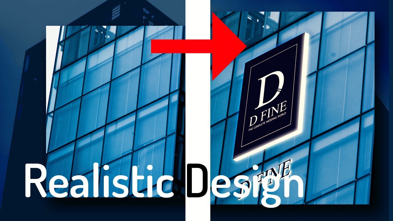 Logo Design | Realistic Punching a Logo in a Building | Photoshop | Createit