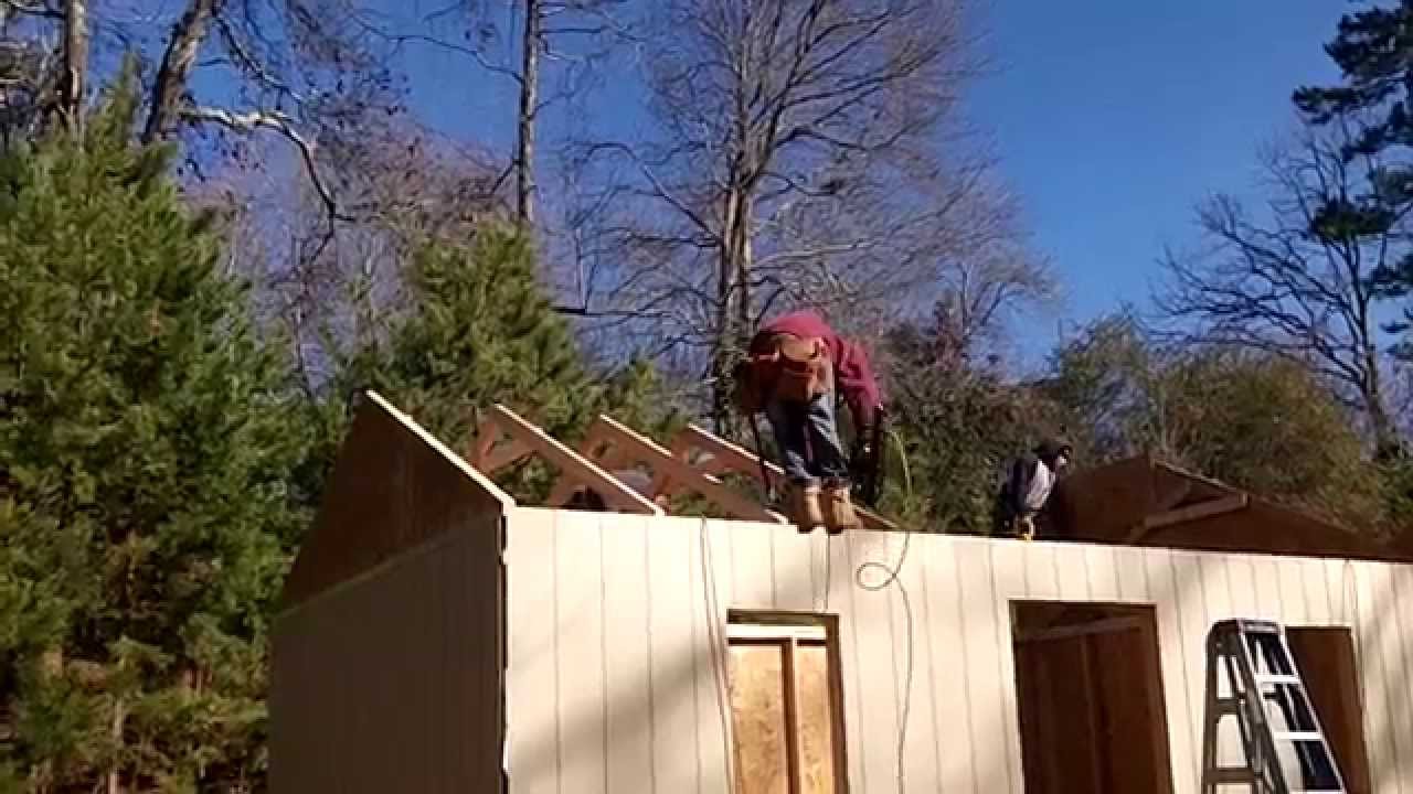 How to build a 12x20 shed: Pt1 - YouTube