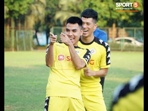Hùng Dũng và các tuyển thủ Hà Nội FC nỗ lực tập luyện để kịp hồi phục lên ĐTQG chuẩn bị AFF Cup