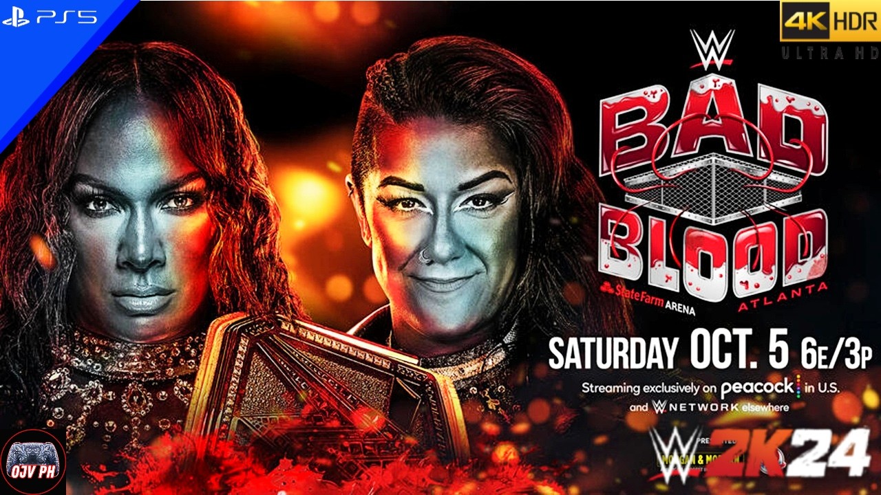 WWE 2K24 (PS5) - NIA JAX vs. BAYLEY | WWE WOMEN'S CHAMPION | BAD BLOOD 2024 [4K 60FPS]