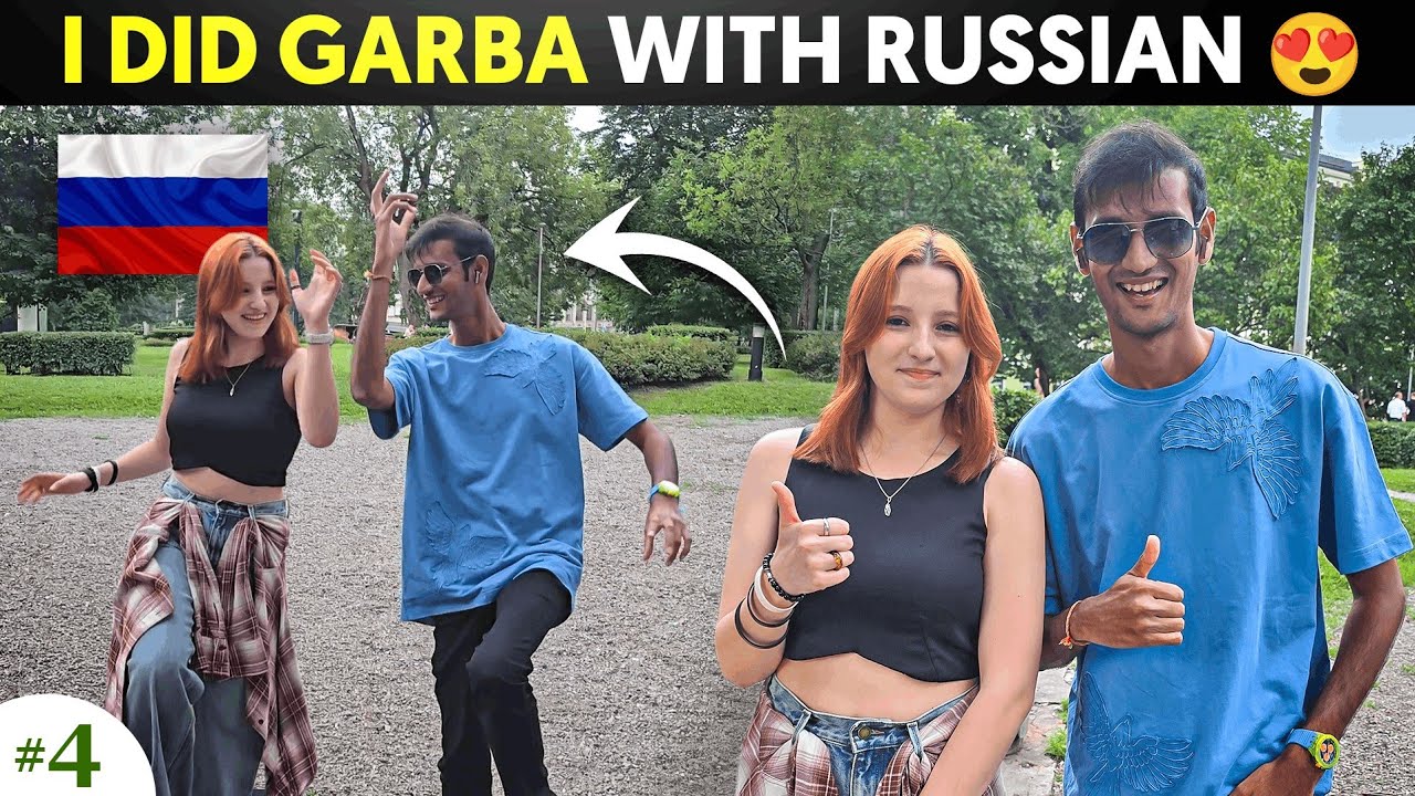 Super Friendly Girls of Russia 🇷🇺 | Playing Garba Dance with Russian Girl in Moscow City