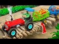 Diy tractor making mini wooden bridge very unique  diy tractor with trailer full fruit  sunfarm