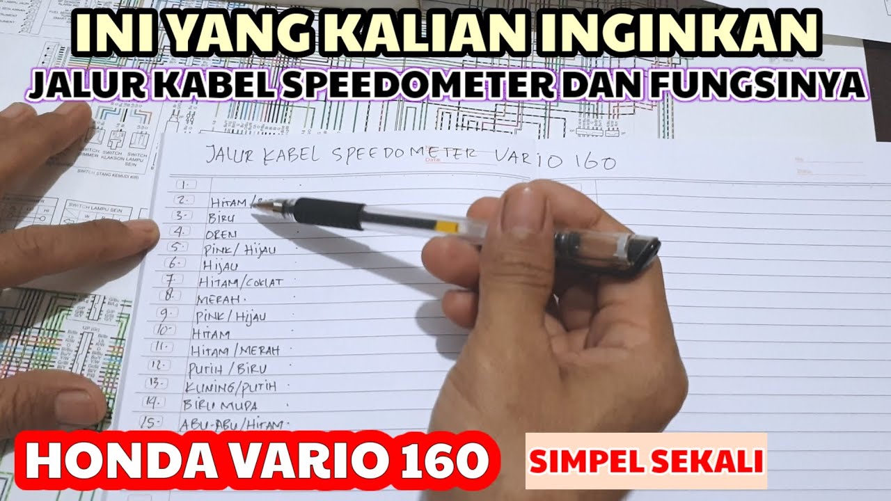 Jalur kabel speedometer vario 160 @Yudikakakeke