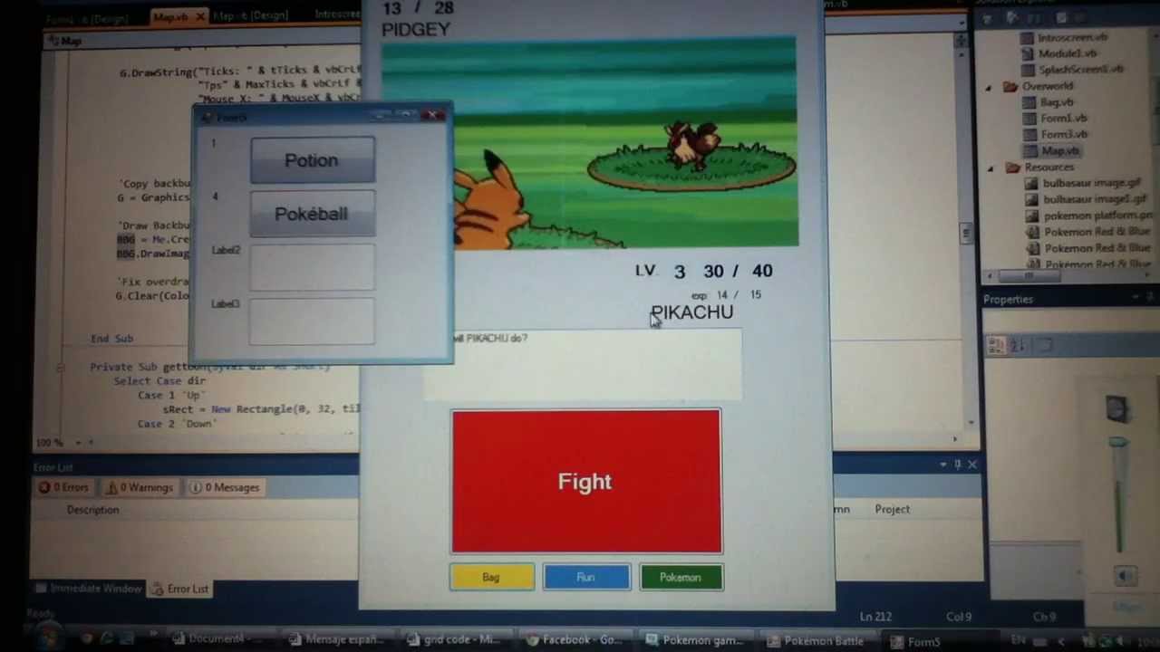 Visual Studio Pokemon Pokemon in Visual Basic (battle mechanics) - YouTube