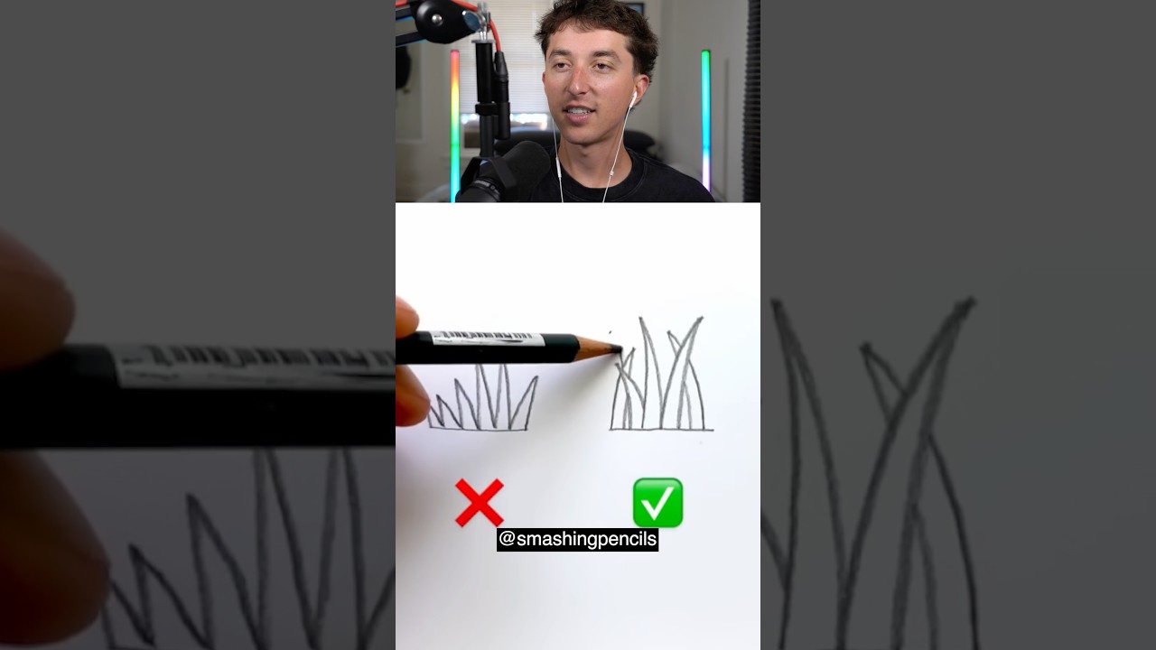 Drawing Grass The Correct Way 😱✍️😱