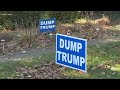 Green family with dumptrump sign finds electric meter ripped off their home
