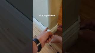 Pro tips for installing baseboard around bull nose corners #trim Pro tips for installing baseboard around bull nose corners #trim