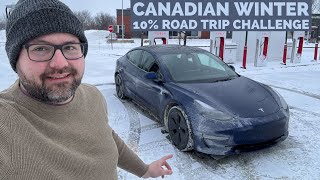 Tesla Model 3 10% Challenge Cold Weather Range Test! | Great Road Trip Results!