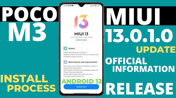 🔴 OFFICIAL INFORMATION : Poco M3 Miui 13.0.1.0/Android 12 New Update|New Upcoming Features