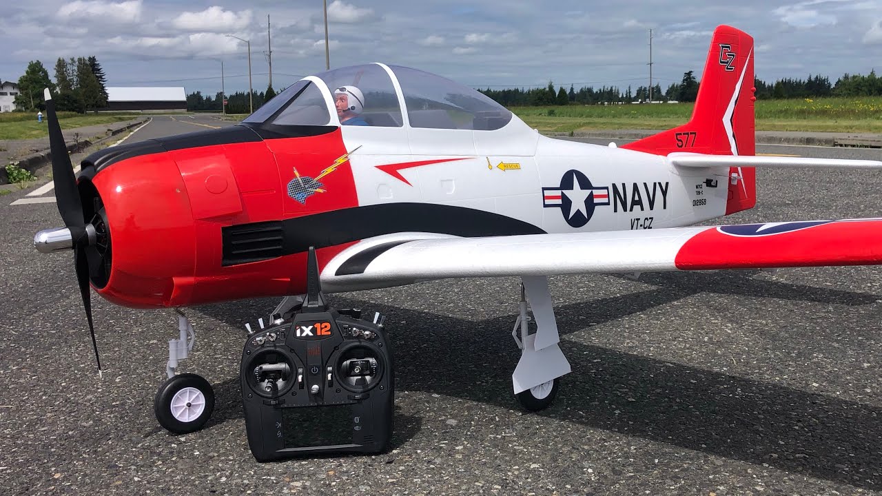 E-Flite Carbon-Z T-28 MAIDEN FLIGHT! - YouTube