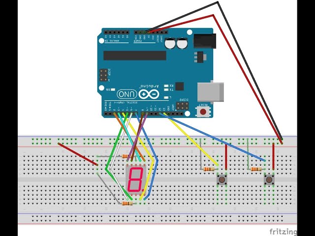 7-Segment counter 0-9 with push buttons up and down — Steemit