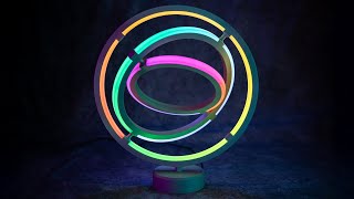 LUMA ORB 3d printed Lamp - mesmerizing and rotating light rings #3dprint #makerworld #decor