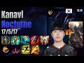Kanavi Jungle Nocturne vs Pantheon lol KR solo rank Full Game 16.10 | 카나비 녹턴 vs 판테온