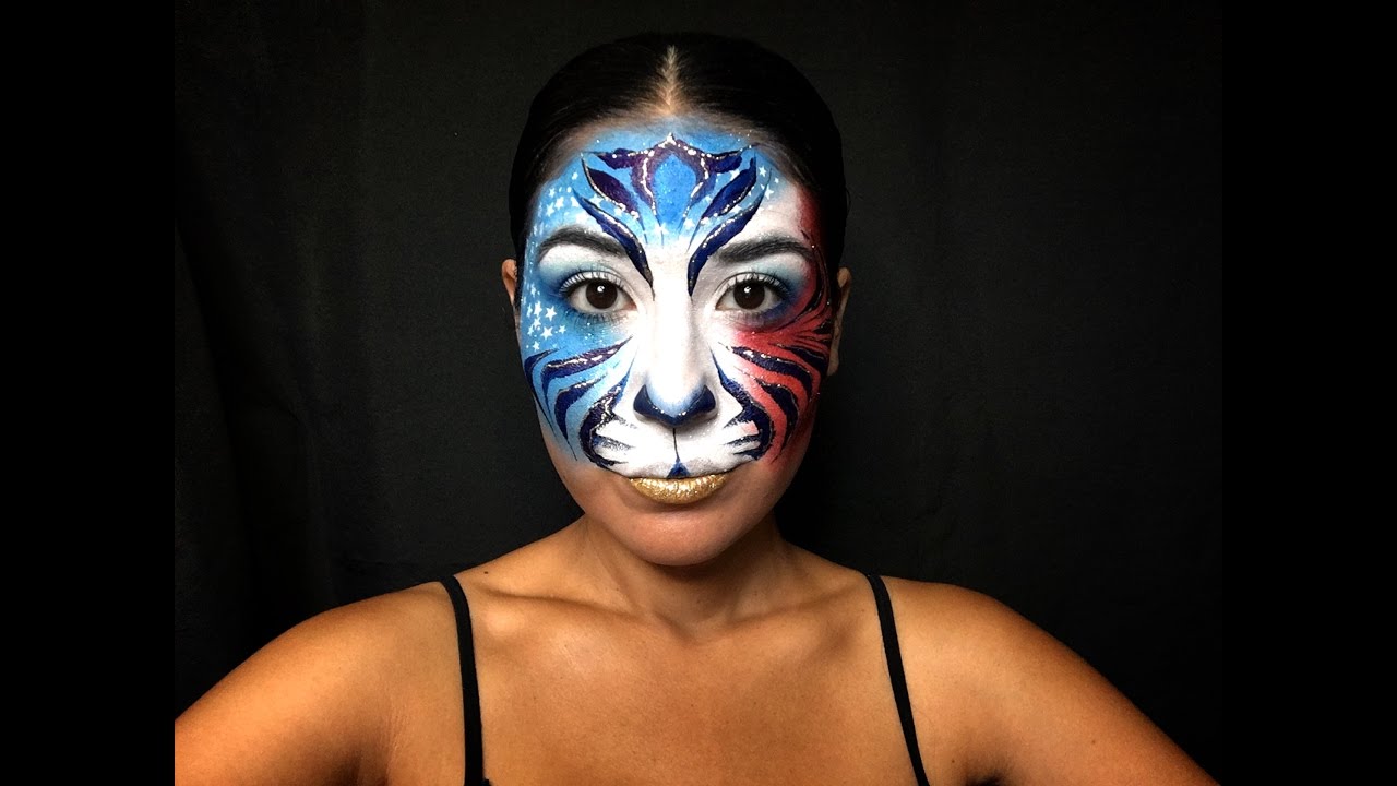 Patriotic Tiger Face Painting Tutorial