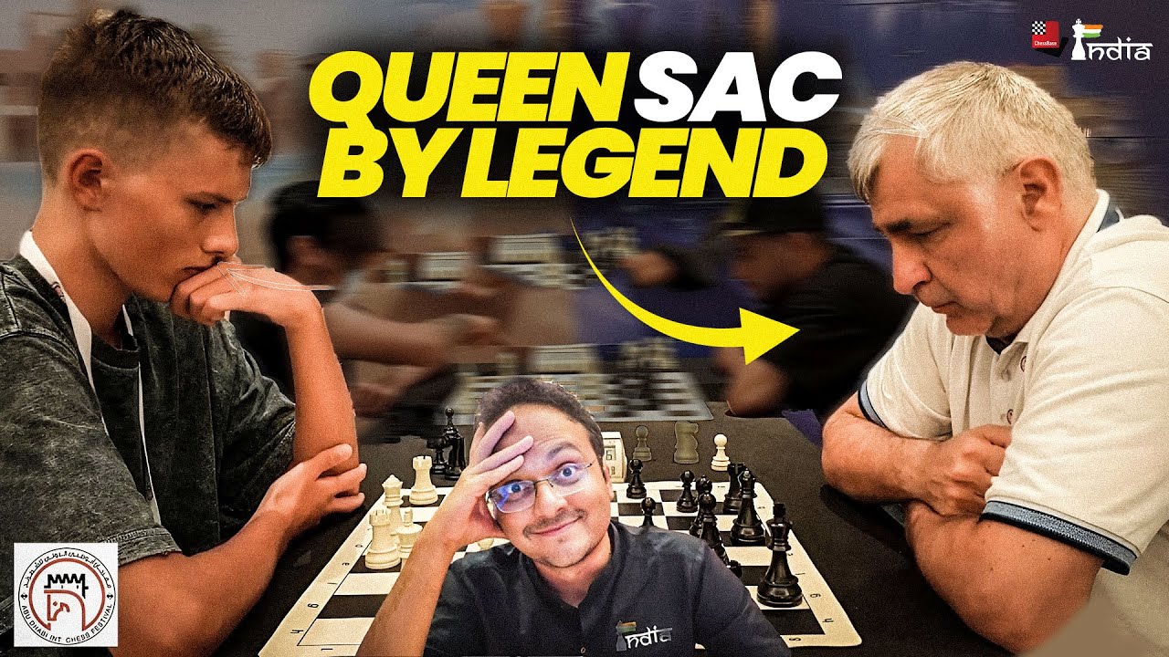 Удивительная жертва ферзя Иванчука против соперника с рейтингом 1900 Эло | Абу-Даби Блиц 2024