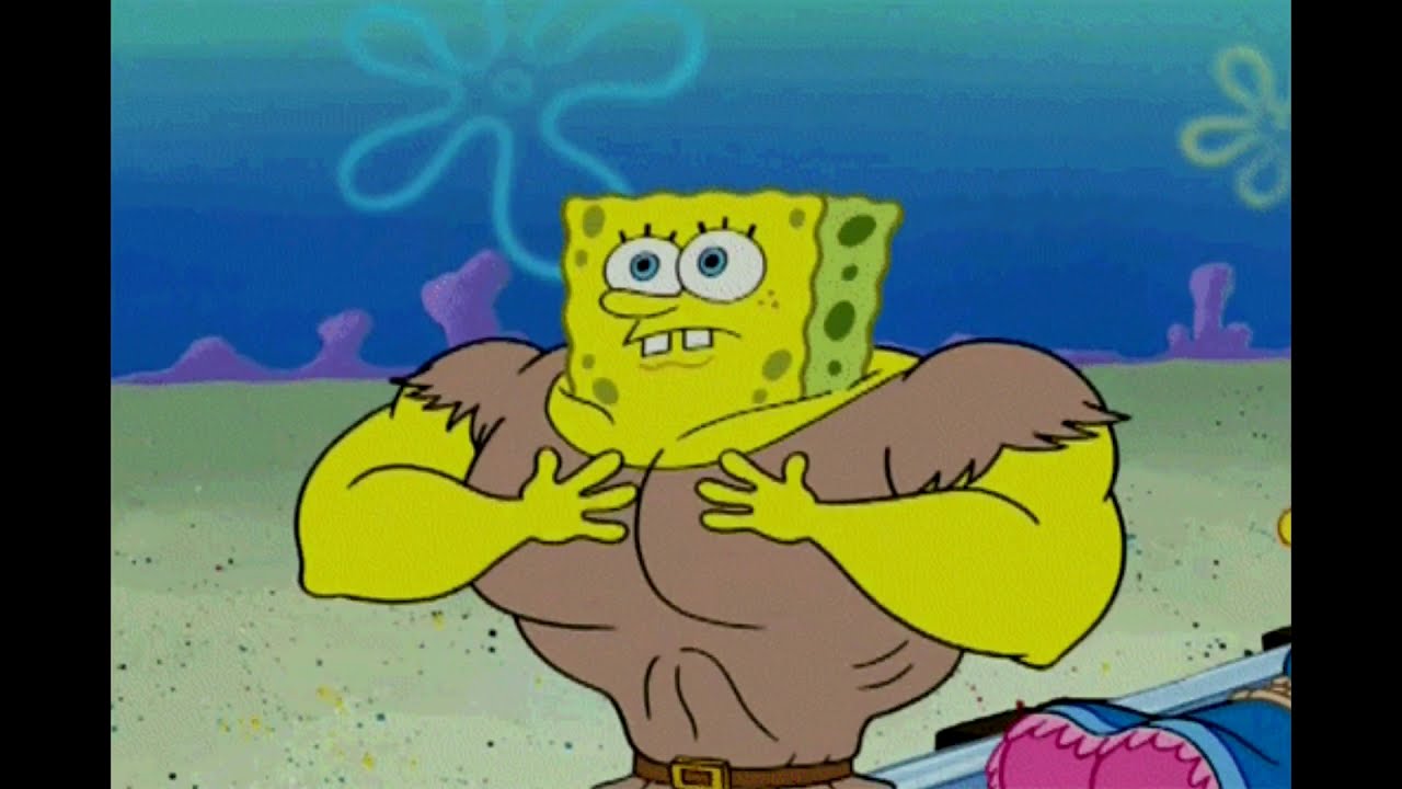 Buff spongebob drawing