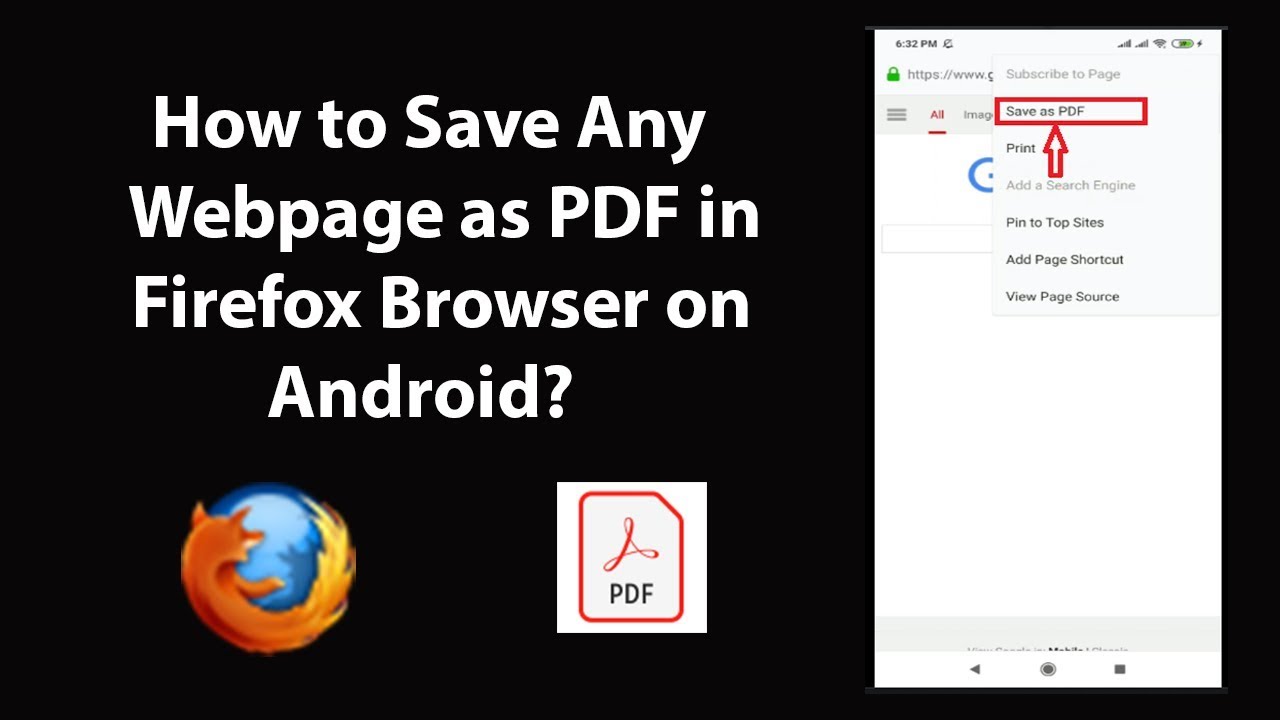 to Any Webpage PDF in Firefox Browser Android? - YouTube