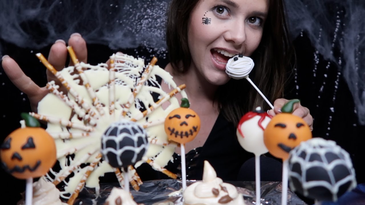 ASMR SPOOKY MUKBANG 👻 mit Cake Pops, Spinnennetz & lecker Geistern | annawhispers ASMR