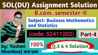 SOL Du assignment Solution for 1st year Mathematics and Statistics