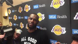 LeBron James returns to Cleveland as a Laker postgame interview / Cavs vs Lakers