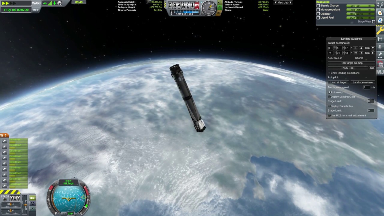 KSP - First Stage Recovery From Launch To Landing