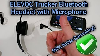 ELEVOC Link Plus Trucker Bluetooth Headset with Microphone Full Review Tutorial With Mic Sample