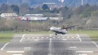 A Wild Go Around Atr 72-600 Loganair Pilot Attempts To Land At Birmingham Airport Bhx