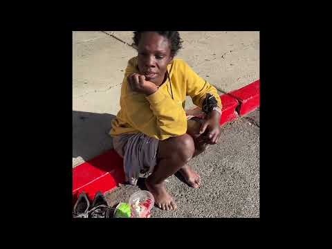 Helping a young lady barefooted homeless in Las Vegas