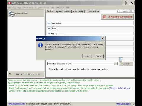 Reset Epson XP-970, ET-16600, L15150 platen pad Waste Ink Counter absolutely Free!