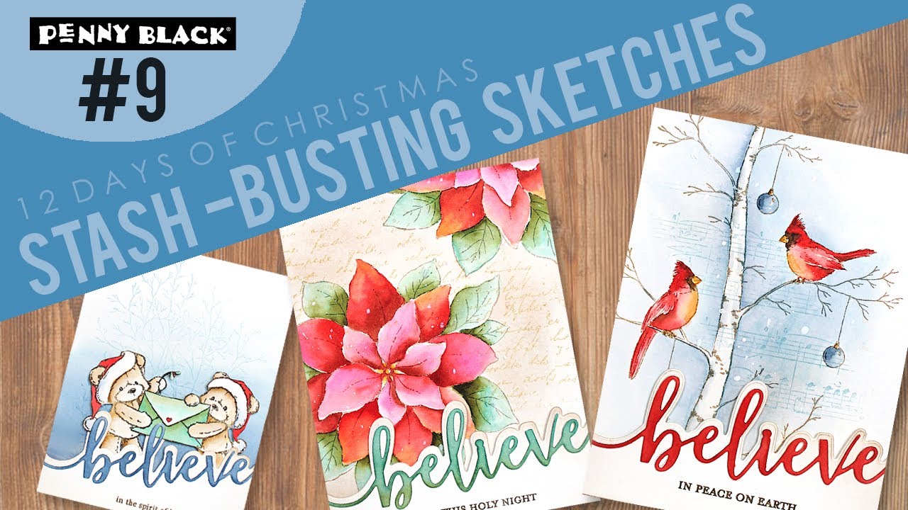 Stash-Busting Sketches | #9 Edger Die Words | 12 Days of Christmas Cardmaking