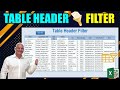 How To Filter Excel Table Data Just By Entering Text In The Header