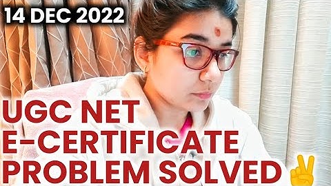 UGC NET E-Certificate Problem Solved by Shefali Mishra !! UGC NET 2023 UPDATE