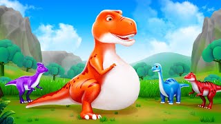 Pregnant Dino's Daring Escape! from Evil Allosaurus Attack - Jurassic World Dinosaur Cartoons