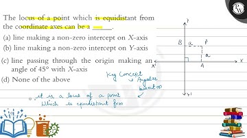 The locus of a point which is equidistant from the coordinate axes ...