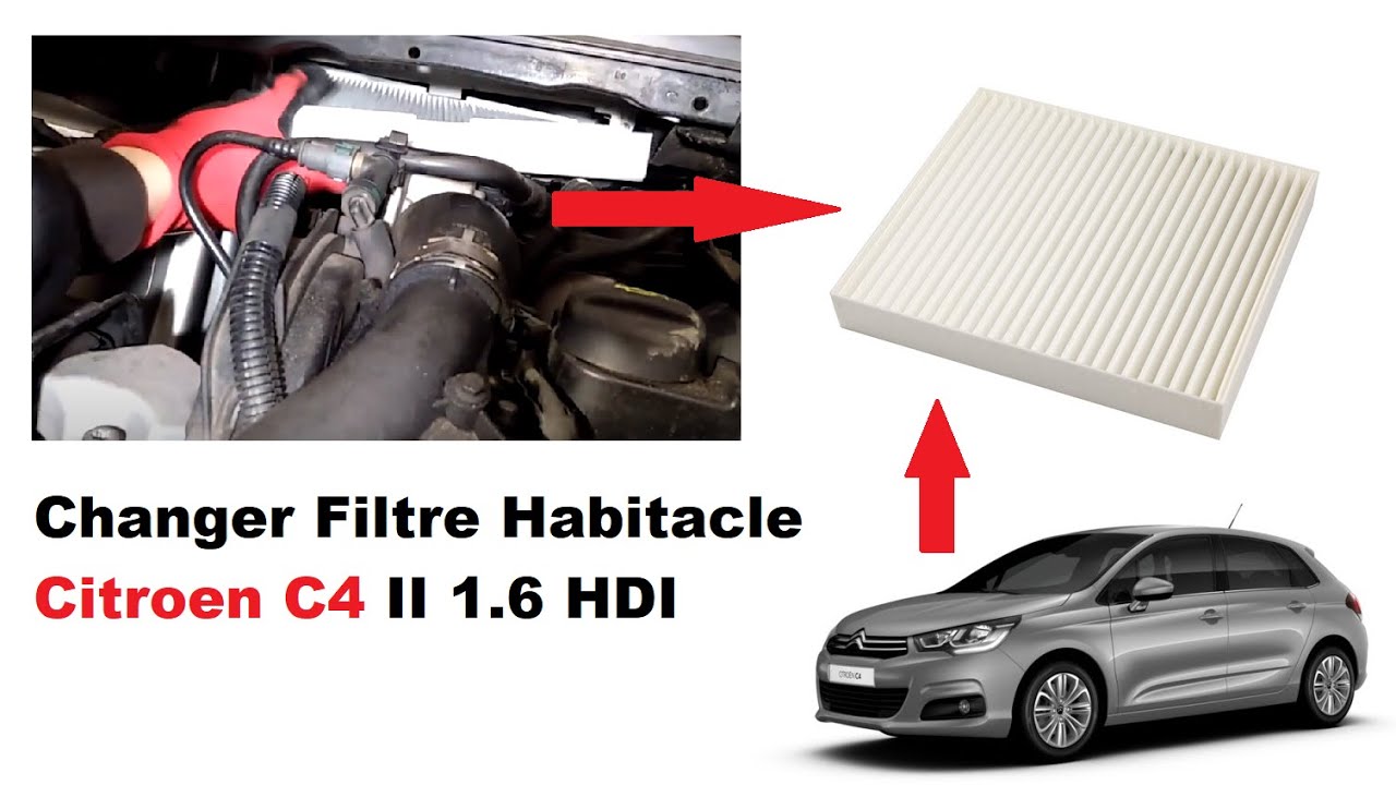 Change Cabin Filter Citroen C4 phase 2 1.6 HDI - YouTube