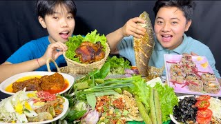 Pork Belly, Grill Chicken, Steam Fish, Sushi, Mimi Singju Mukbang | Tozbee Service | Meitei Mukbang screenshot 4