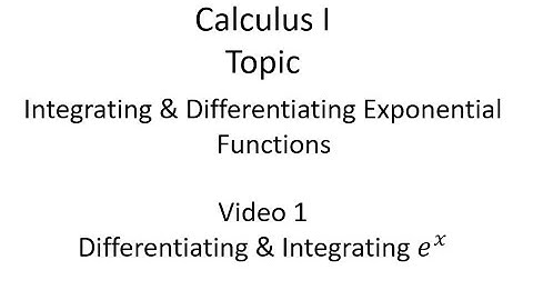 Differentiating and Integrating the Natural Exponential Function