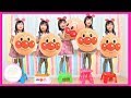 5人のひなちゃんがカラフルな椅子の上でジャンプ! 巨大アンパンマンボール