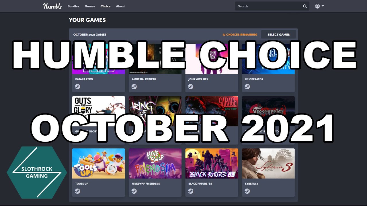 Humble Choice October 2021, Overview and Game Giveaway YouTube